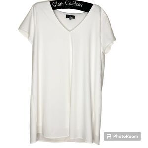 Lulus Dress Babydoll Mini Shift Swing Short Sleeve Wedding Shower White Size XL